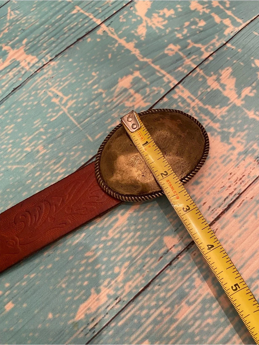 J. Crew Brown Leather Belt with Hammered Brass Buckle - Picture 13 of 14